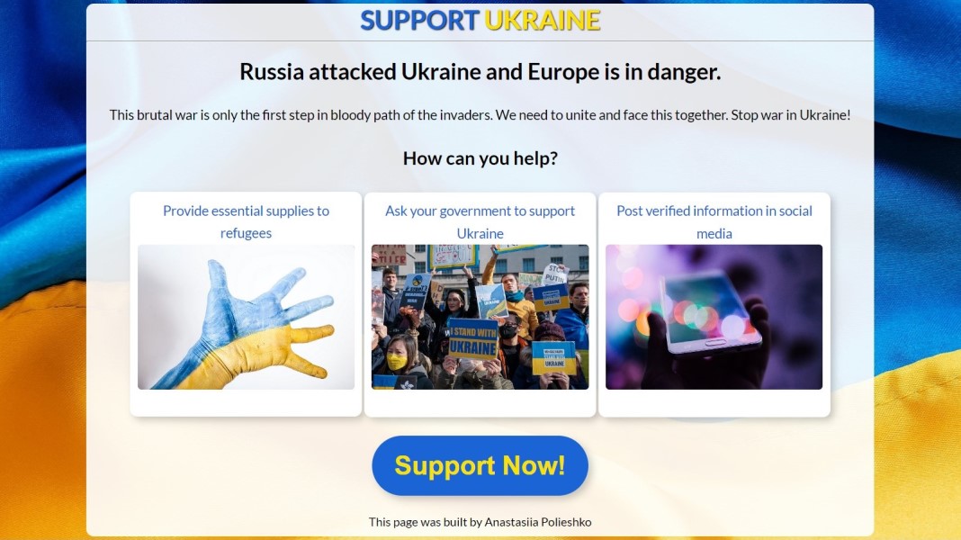 Support Ukraine page view
